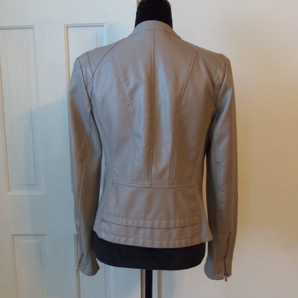 Express Faux Leather Jacket Snap Collar sz S - Picture 4 of 12